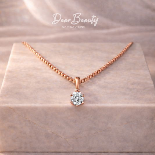 Julia 1 Carat Rose Gold Classic Solitaire Necklace
