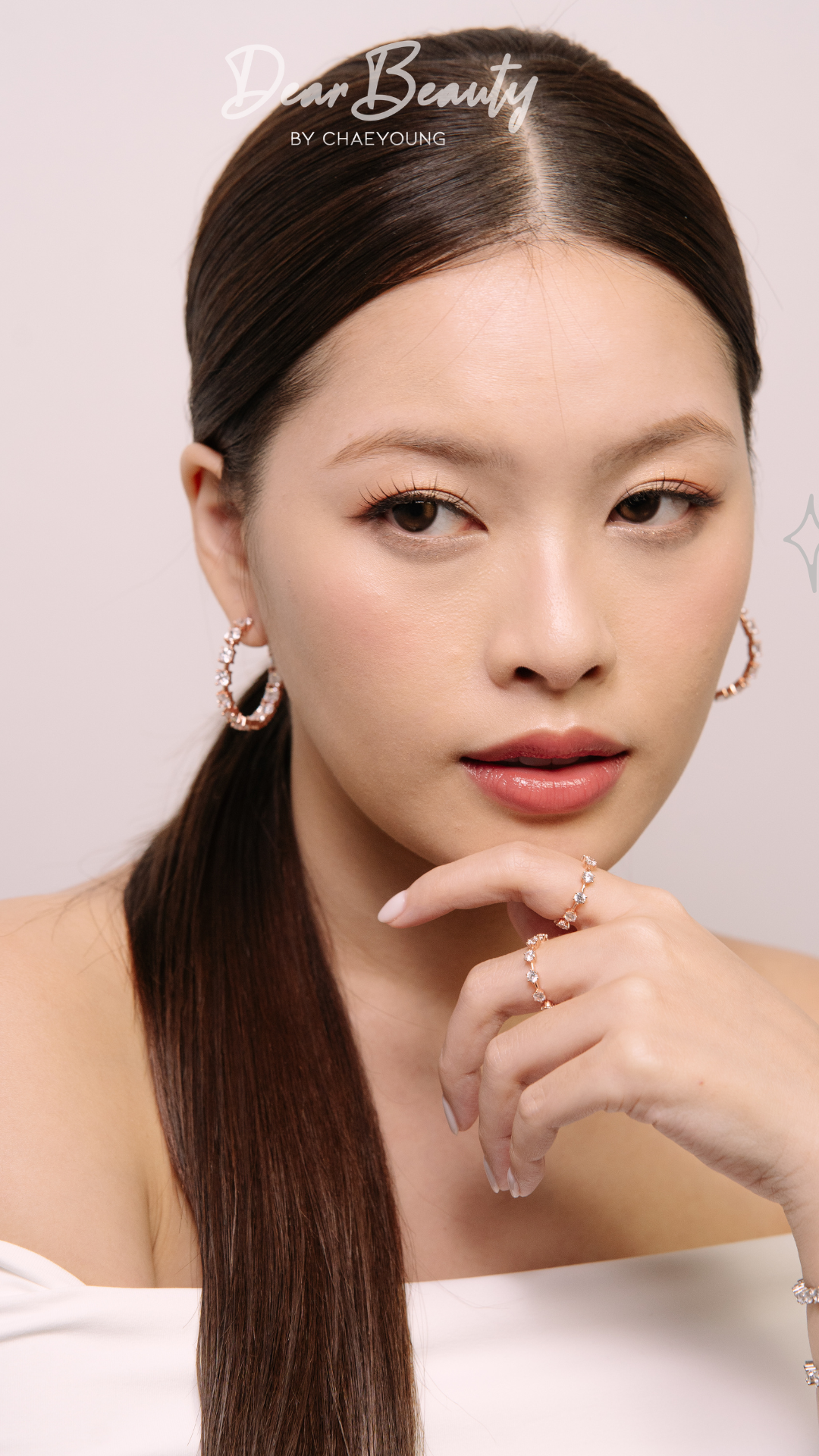 Galaxy Spacer Hoop Earrings - White Gold