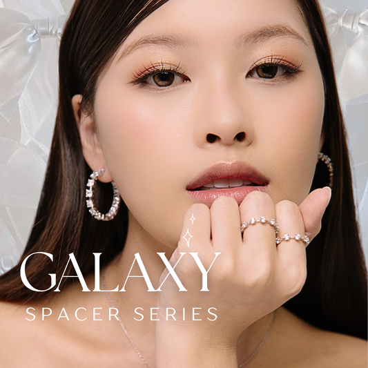 Galaxy Spacer Hoop Earrings - White Gold