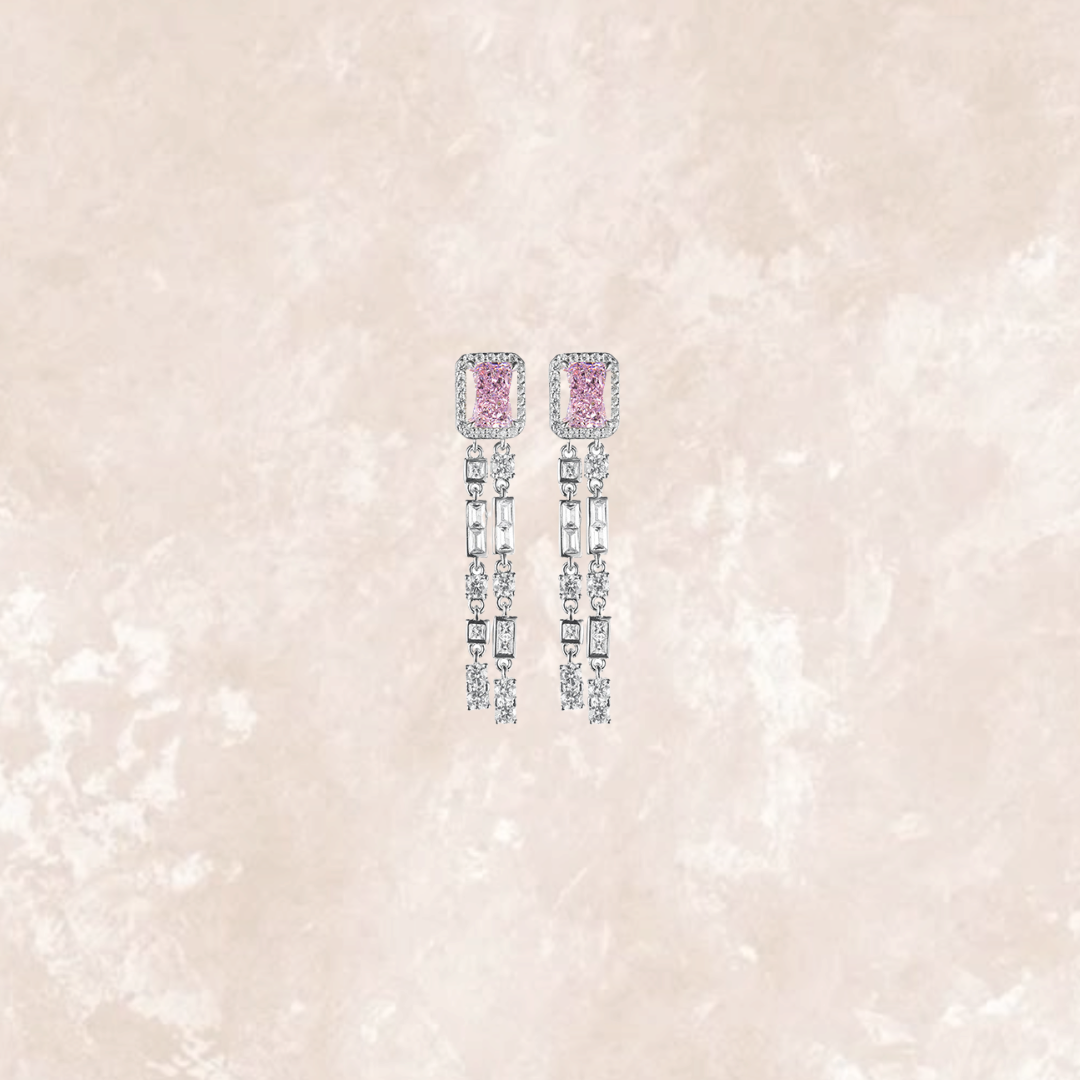 Gigi 2 Carat Dangling Radiant Long Cushion Earrings