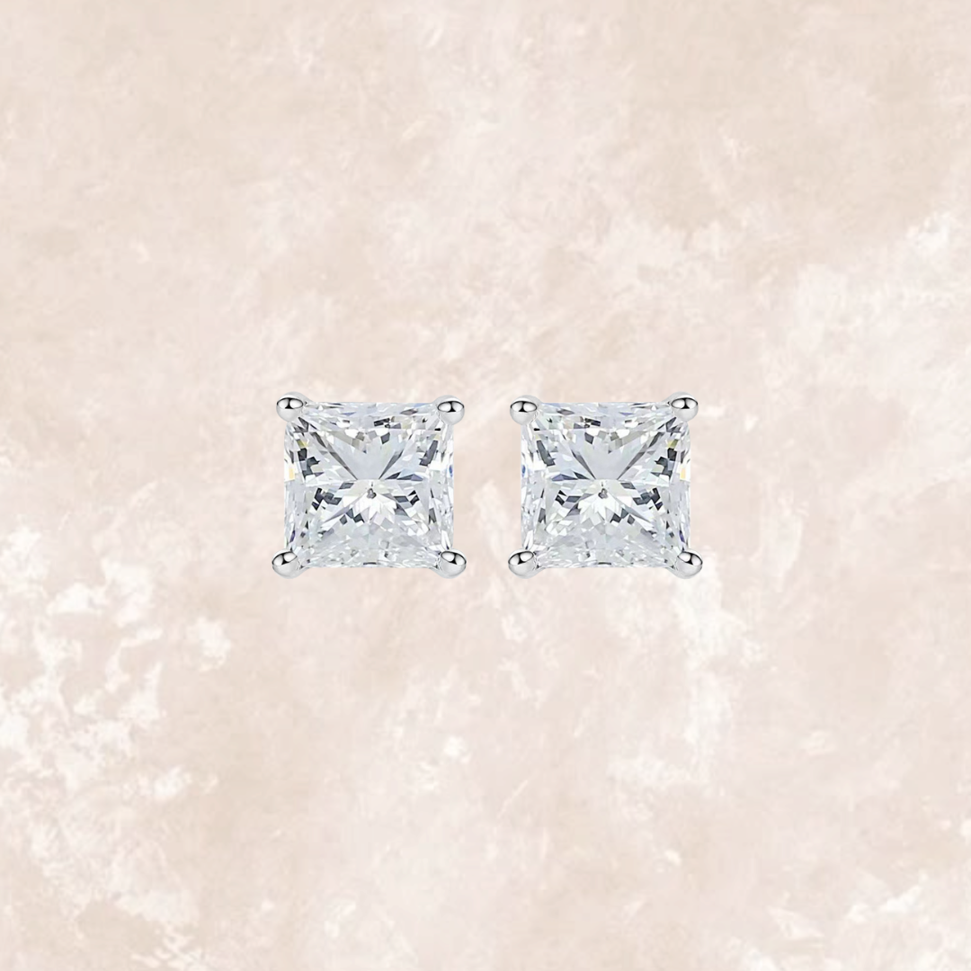 Angelina 1.5 Carat Ice Crushed Princess Ear Studs
