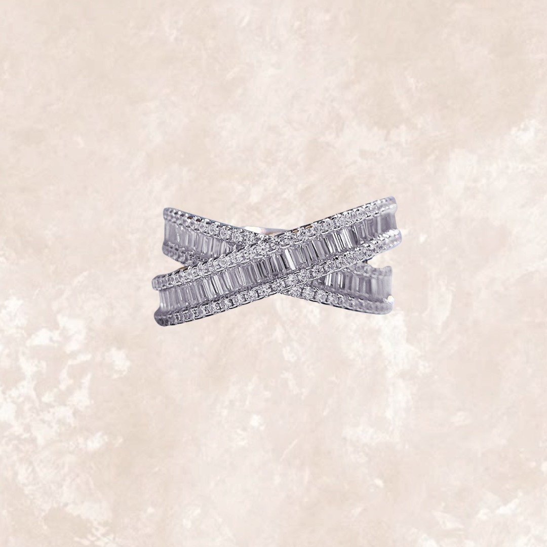 Glenda Thick Criss Cross Eternity Ring