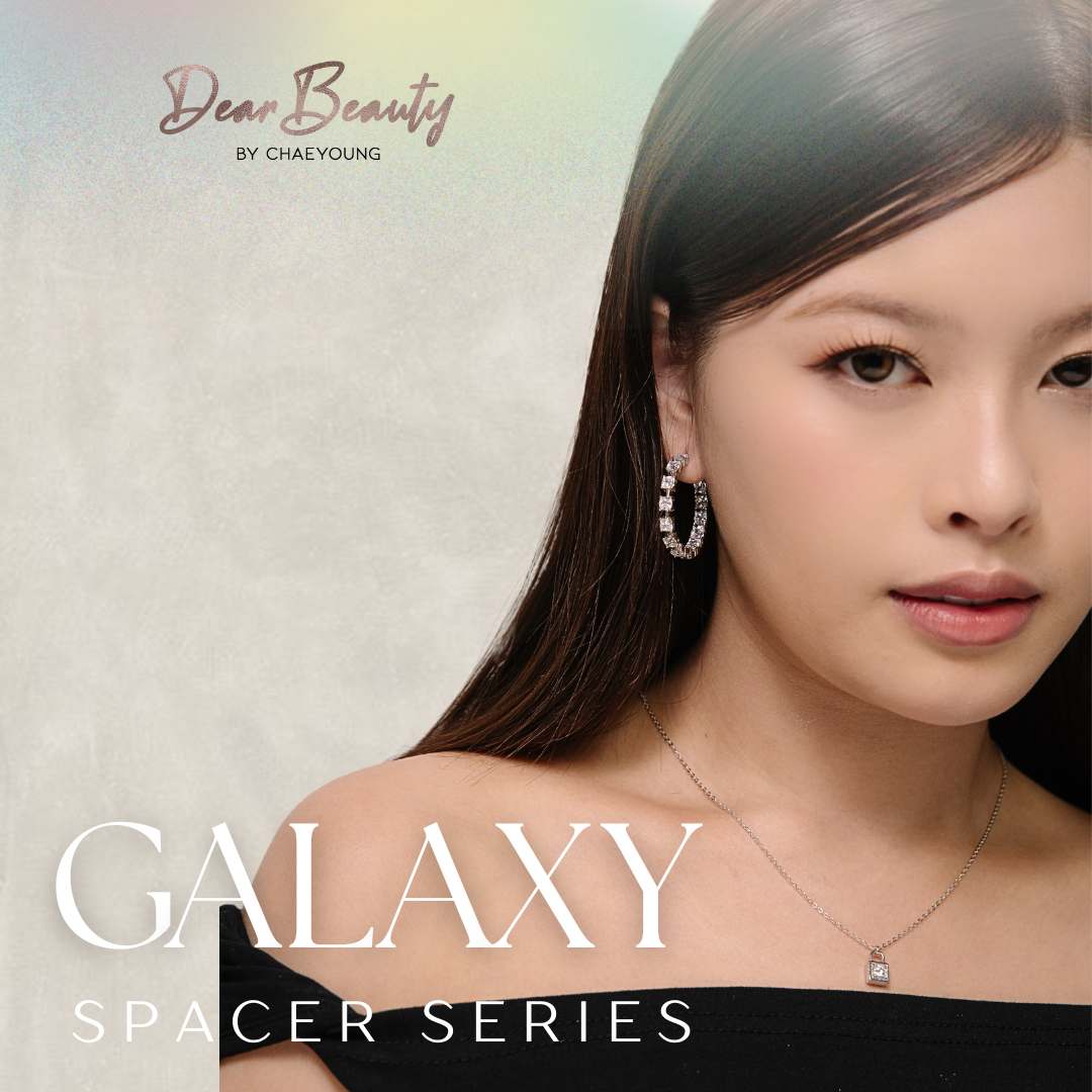 Galaxy Spacer Hoop Earrings - White Gold