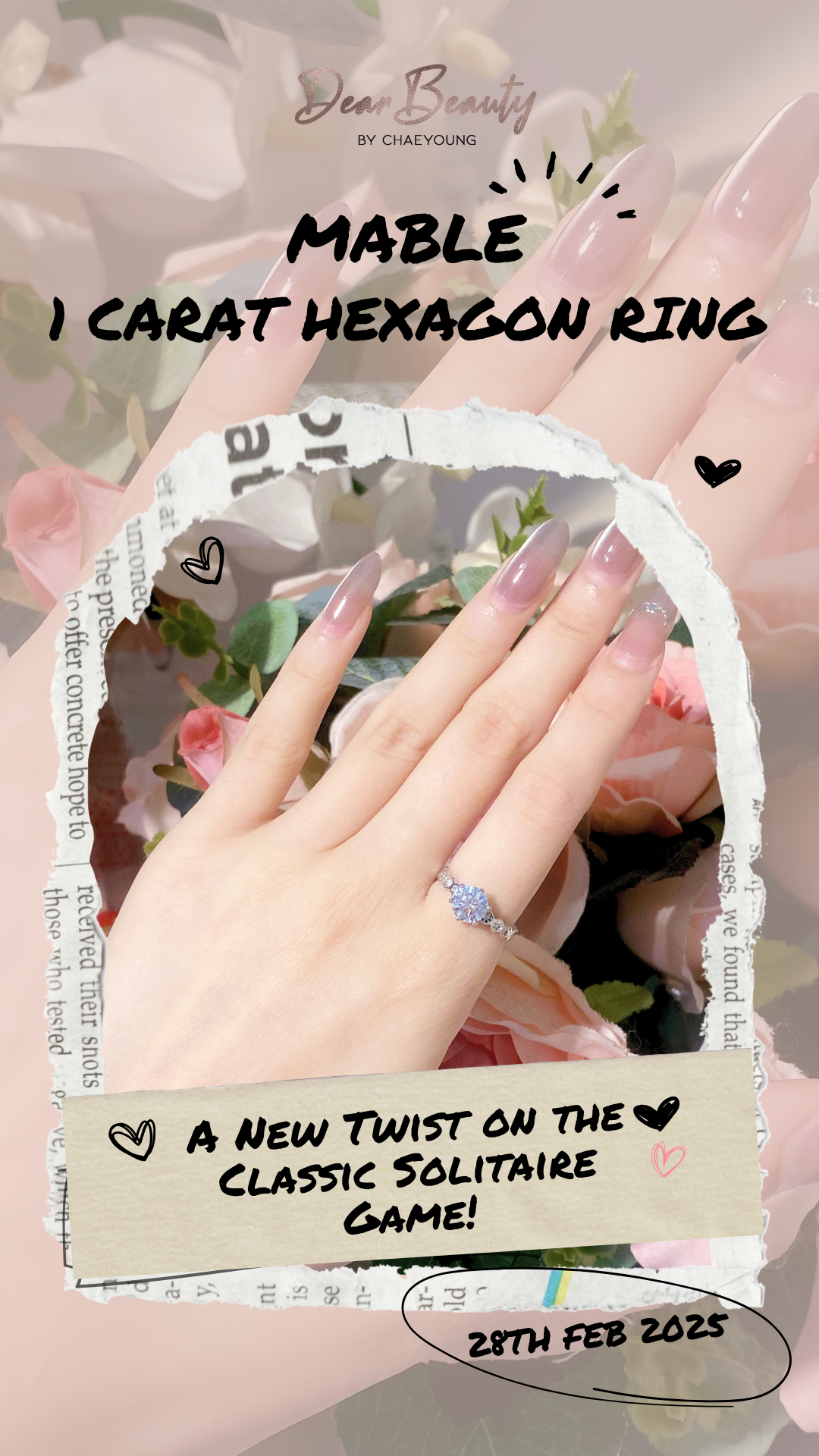 Mable 1 Carat Solitaire Hexagon Ring