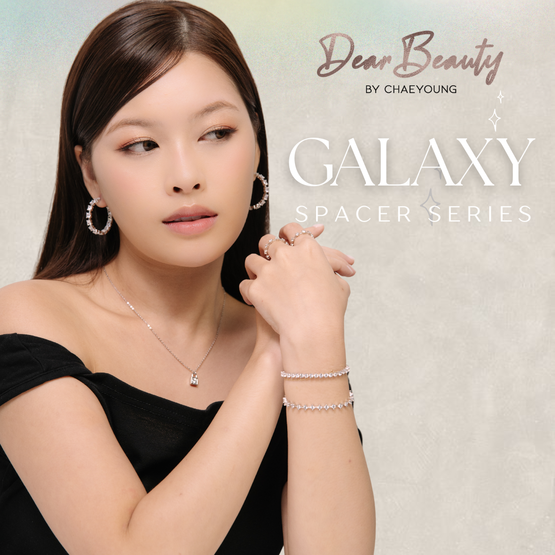 Galaxy Spacer Hoop Earrings - White Gold