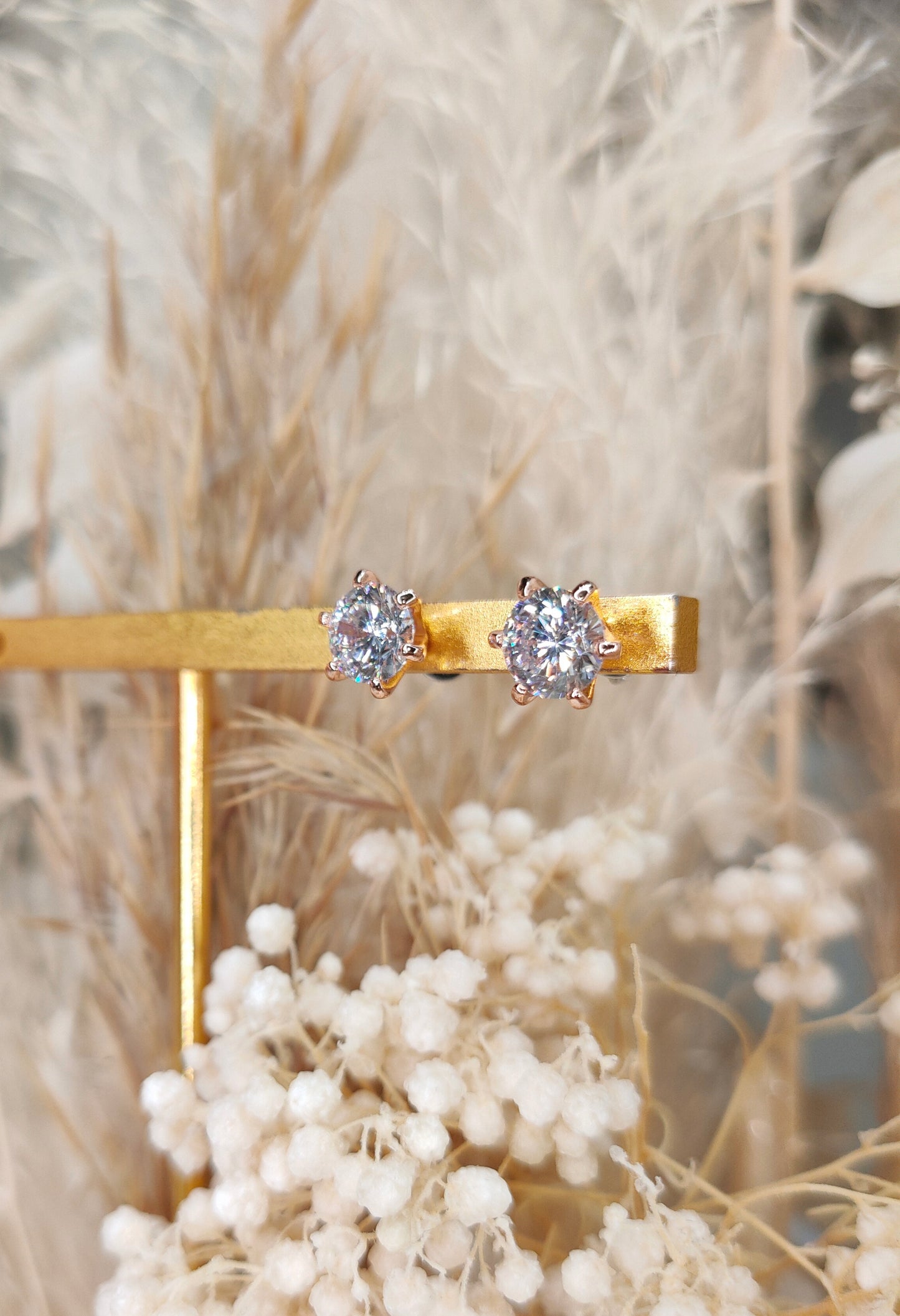 Rose Gold Martini Studs