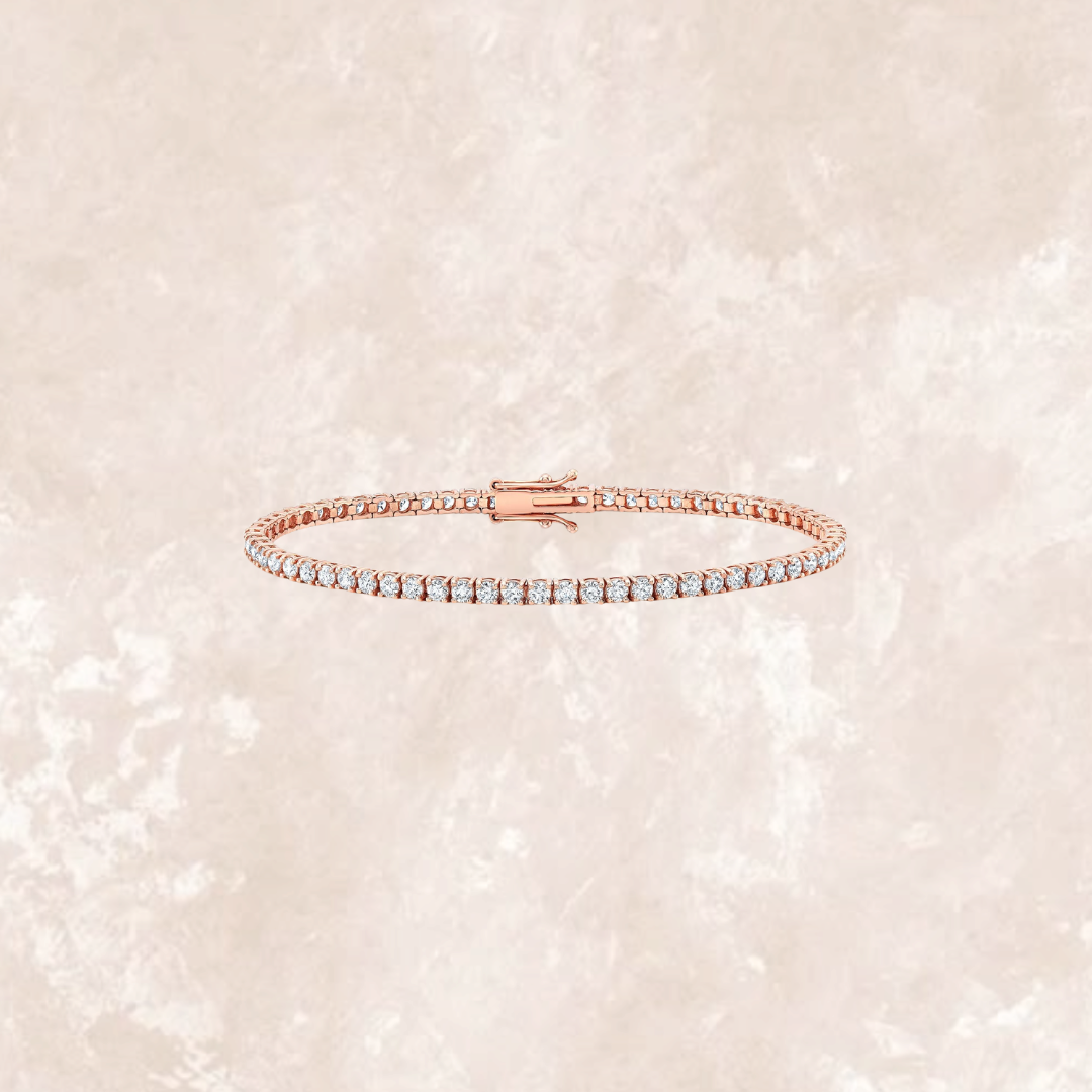 Ally 3 Pointer Mini Tennis Bracelet Rose Gold
