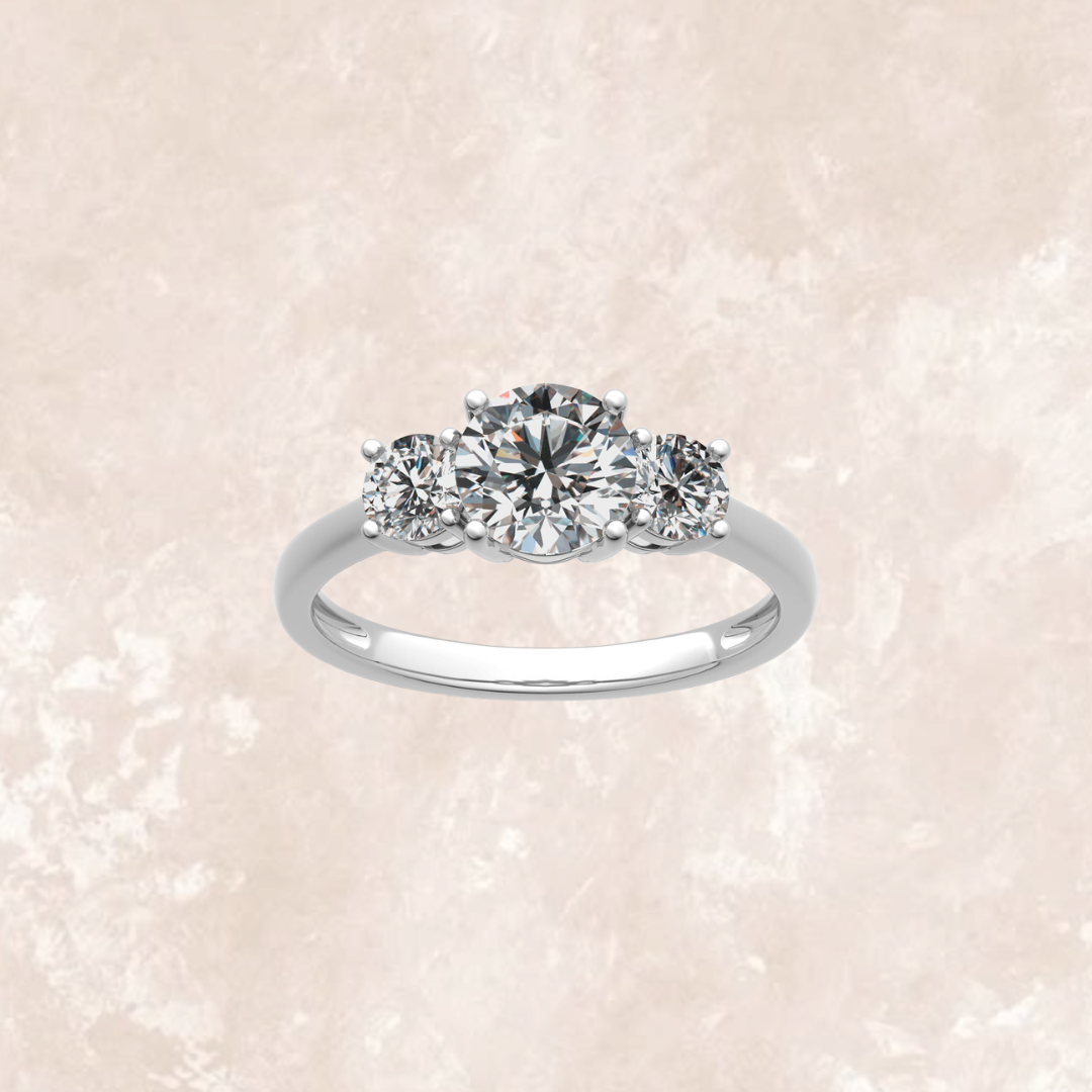 Enchanted Trilogy White (Main Stone - 1 carat/ Side Stone -0.60 carats each)