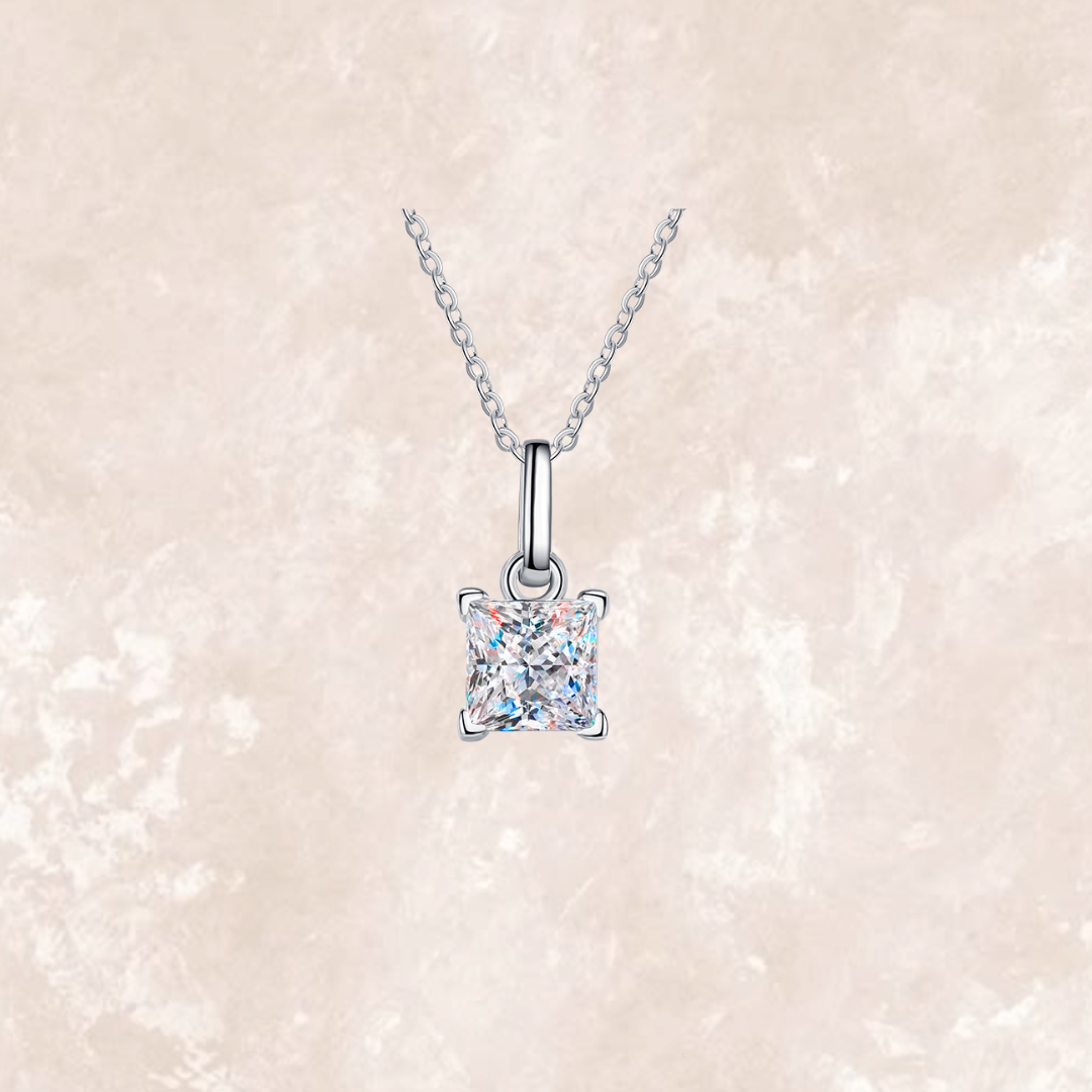 Angel 2 Carat Ice Crushed Princess Cut Necklace