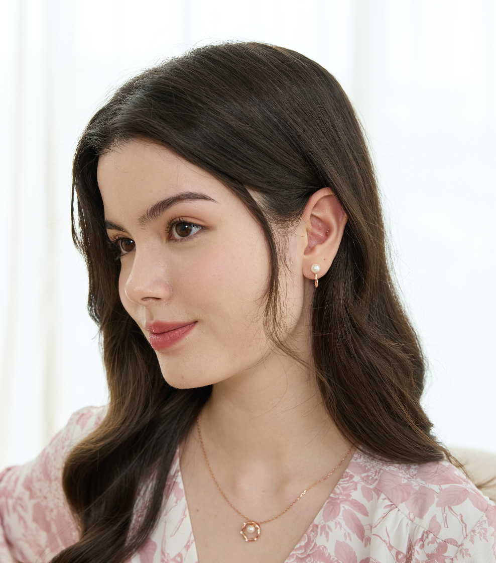 Jennie 2-Way Hoop Pearl & Emerald Cut Ear Ring