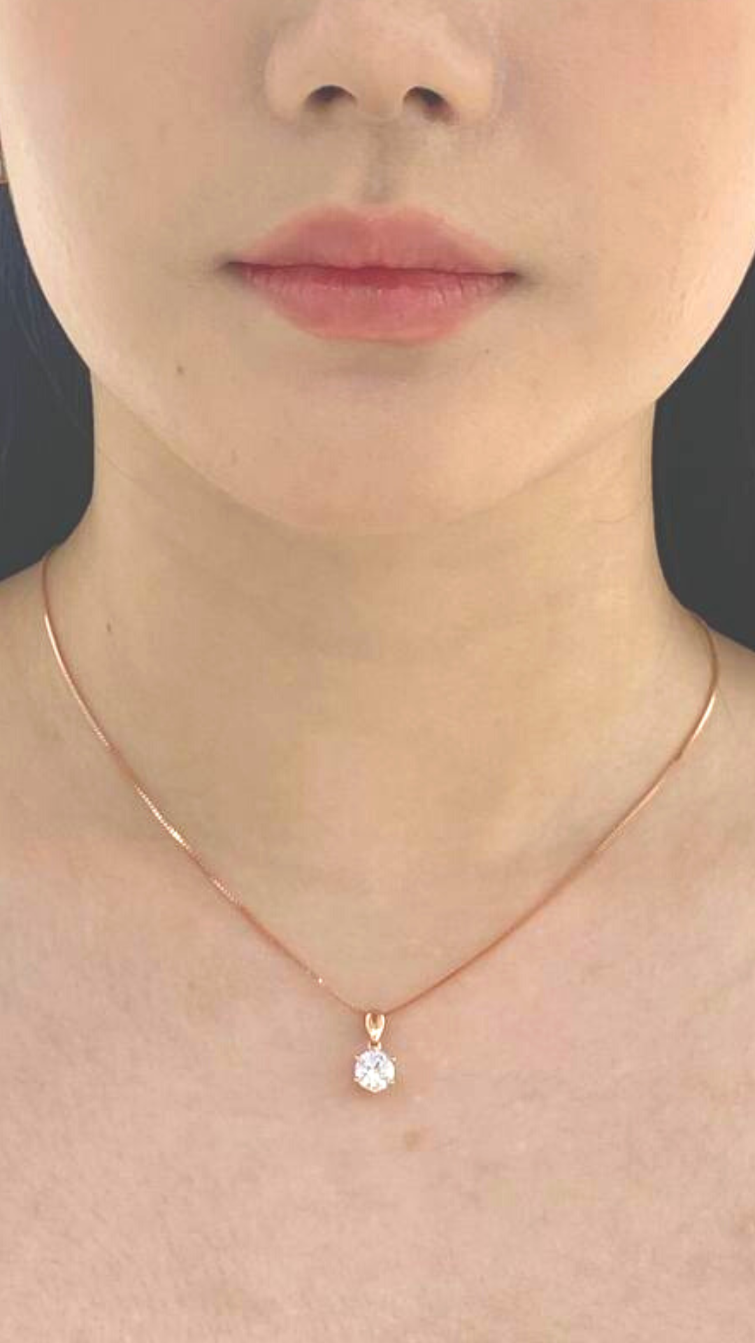 Julie 2 Carat Rose Gold Classic Solitaire Necklace