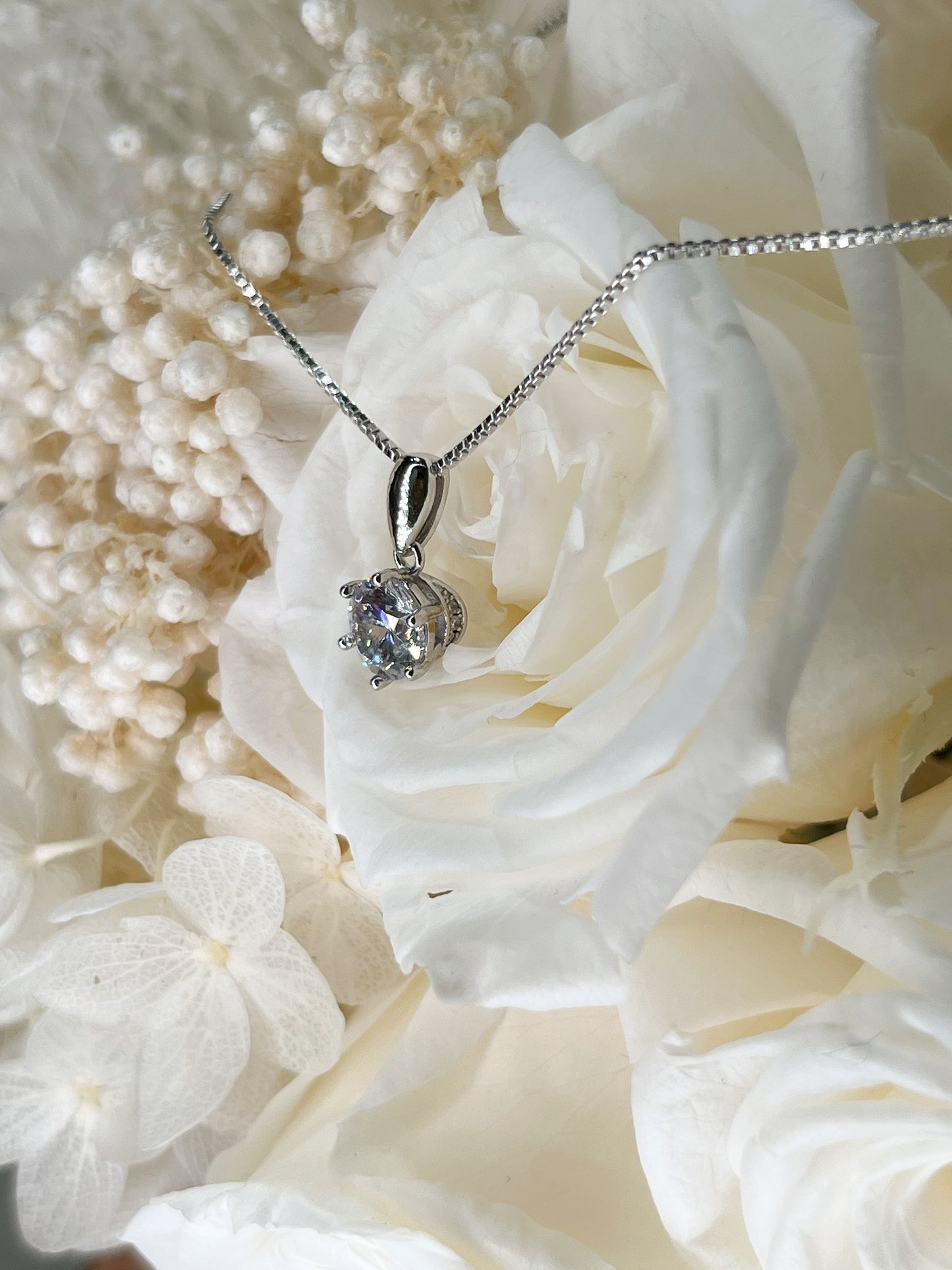 Julia 1 Carat Classic Solitaire Necklace