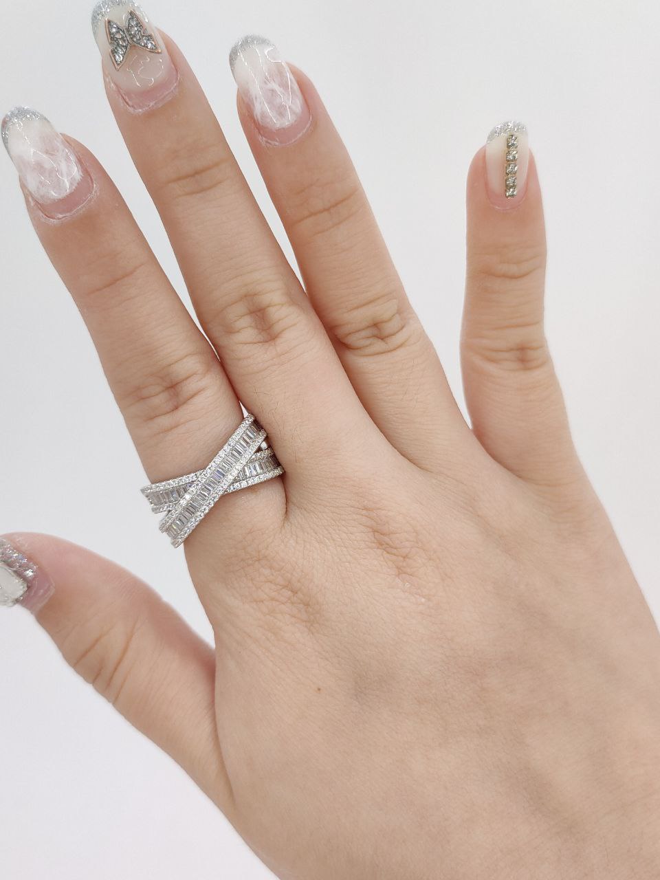 Glenda Thick Criss Cross Eternity Ring