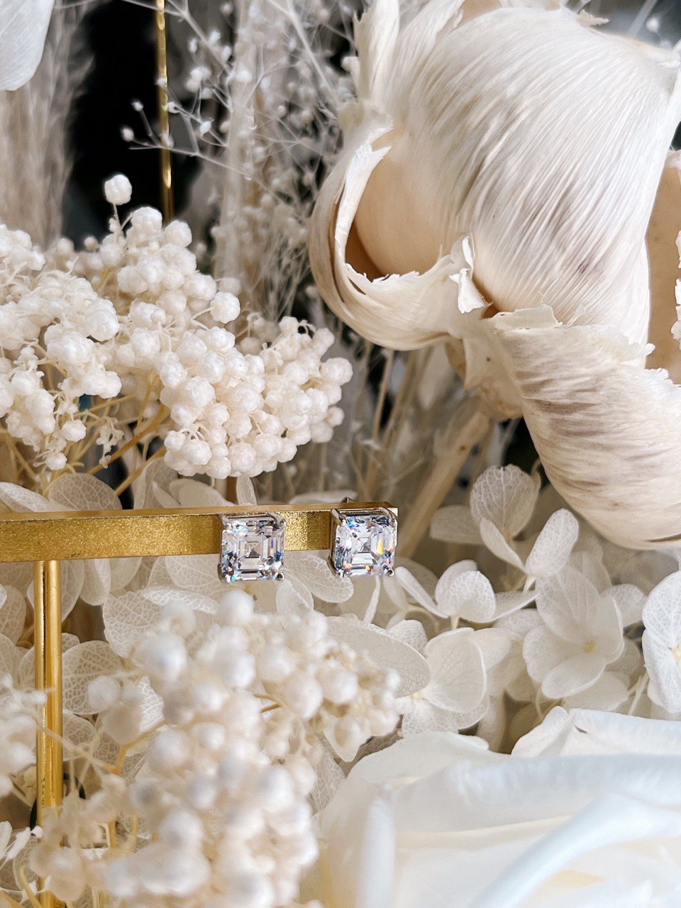 Asscher Cut Ear Studs