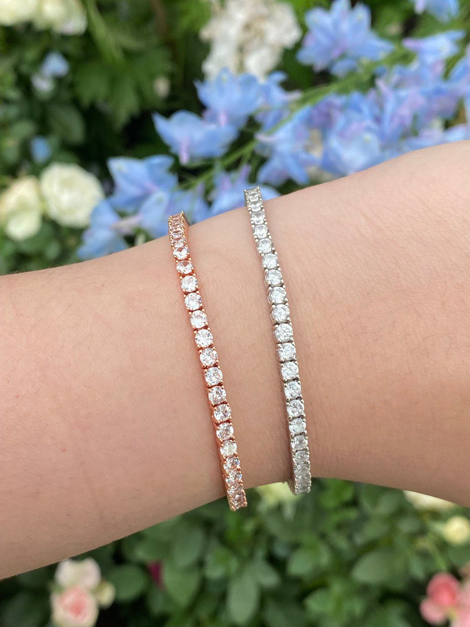 Pearlyn 10 Pointer Classic Tennis Bracelet Rose Gold