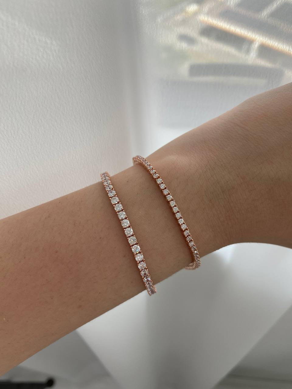 Pearlyn 10 Pointer Classic Tennis Bracelet Rose Gold