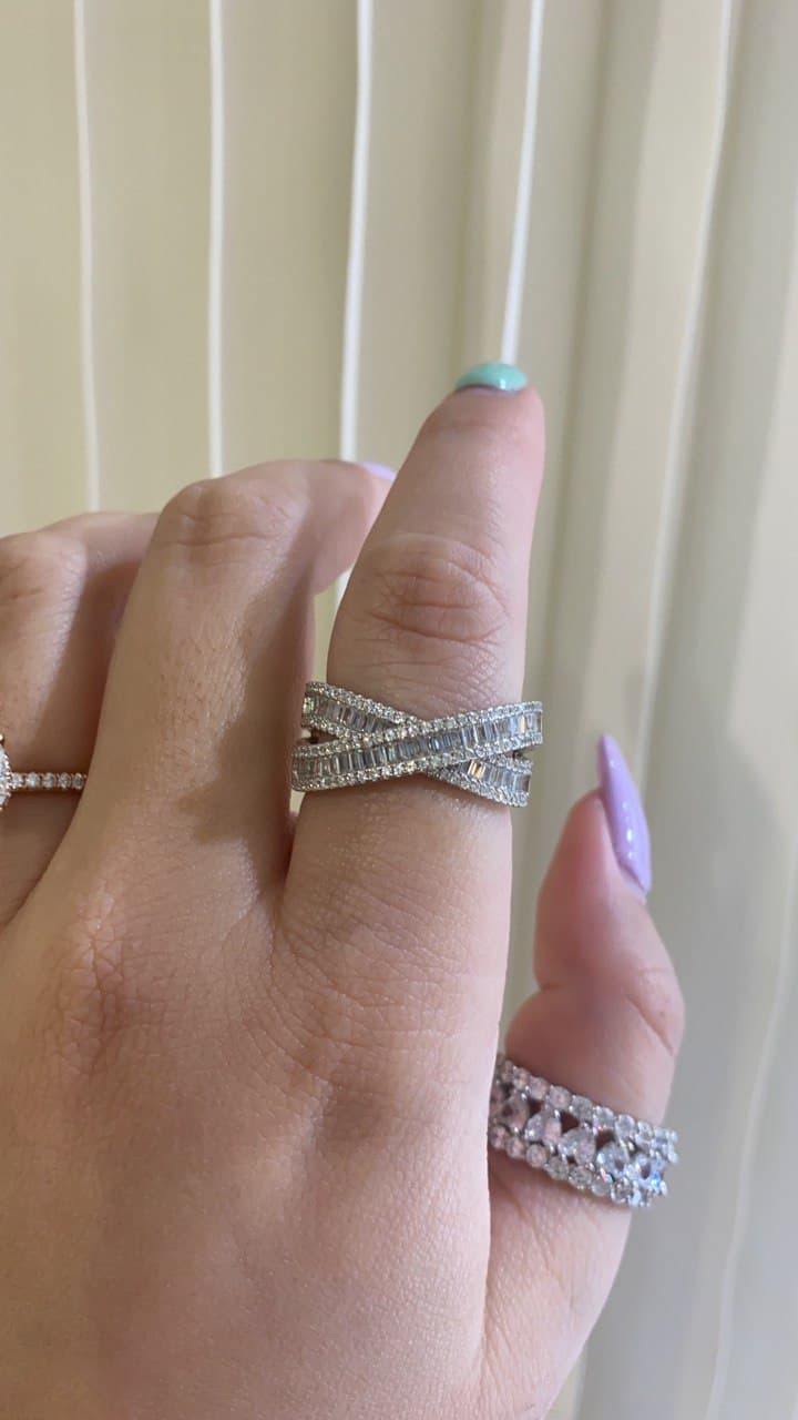 Glenda Thick Criss Cross Eternity Ring