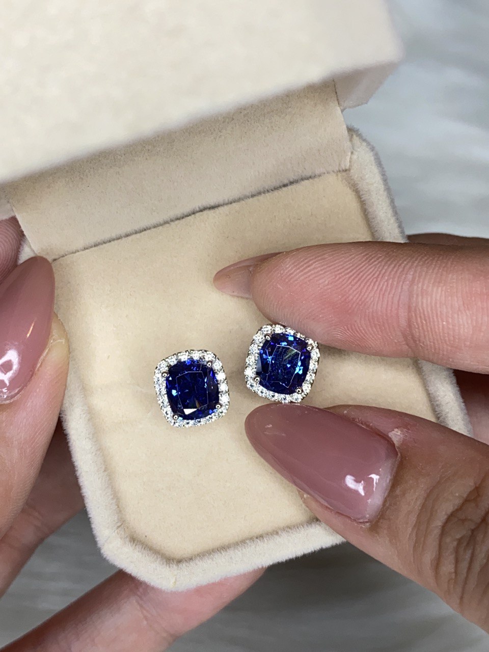 Samantha 2 Carat Long Cushion Studs