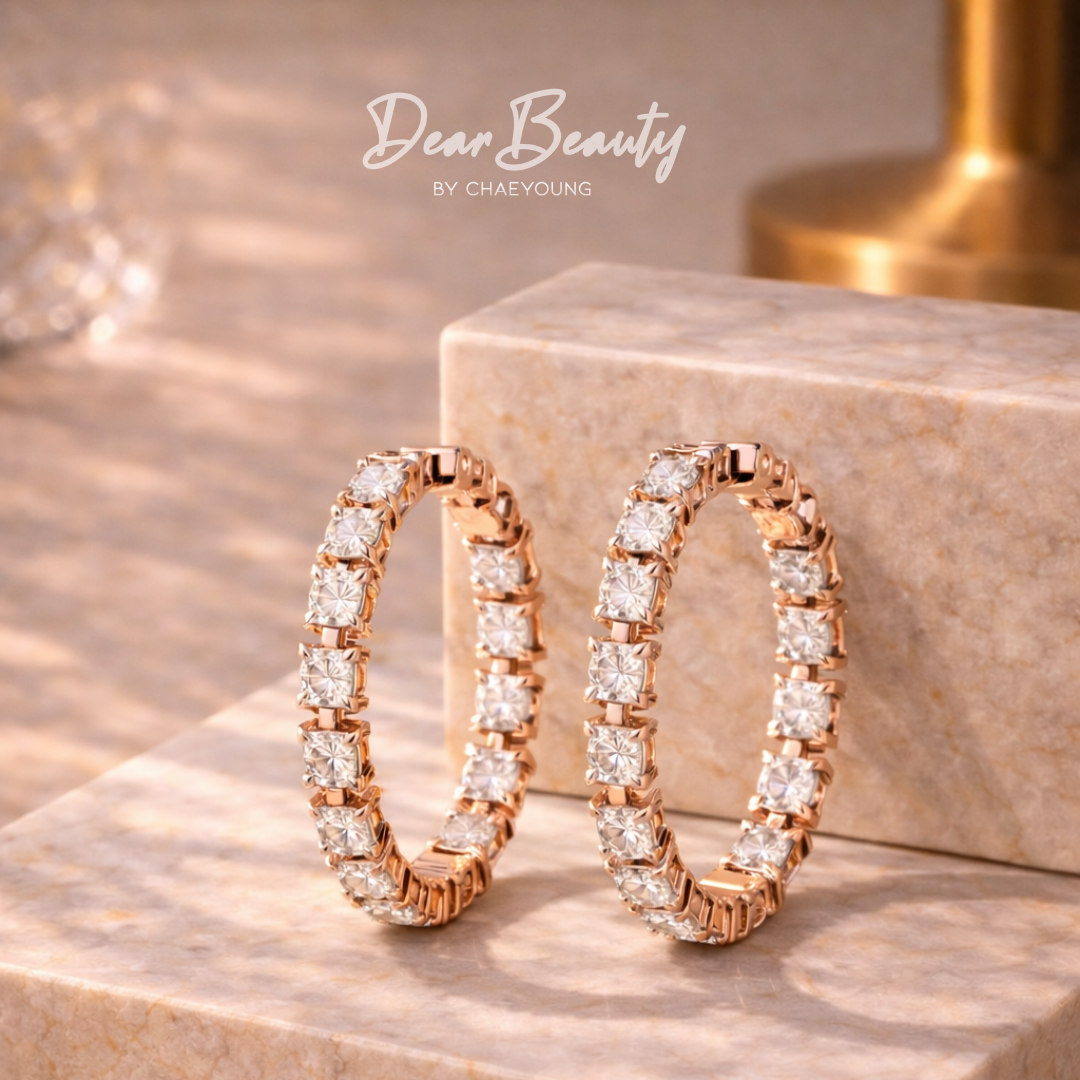 Galaxy Spacer Hoop Earrings - Rose Gold