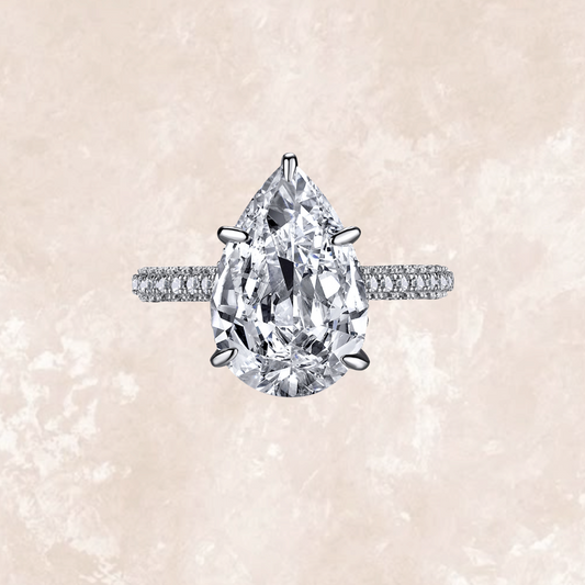Marielle Teardrop Ring in Classic White