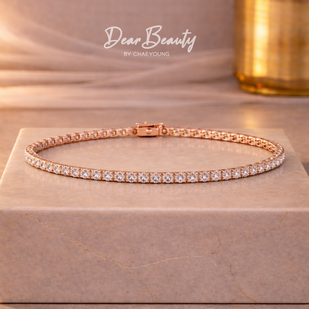 Ally 3 Pointer Mini Tennis Bracelet Rose Gold