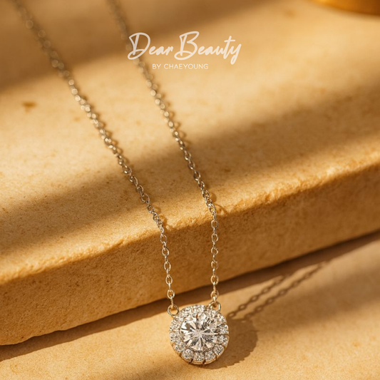 Anya 1.2 Carat Solitaire Halo Necklace