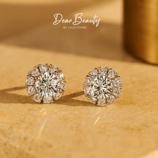 Anna 0.5 Carat Solitaire Halo Earrings