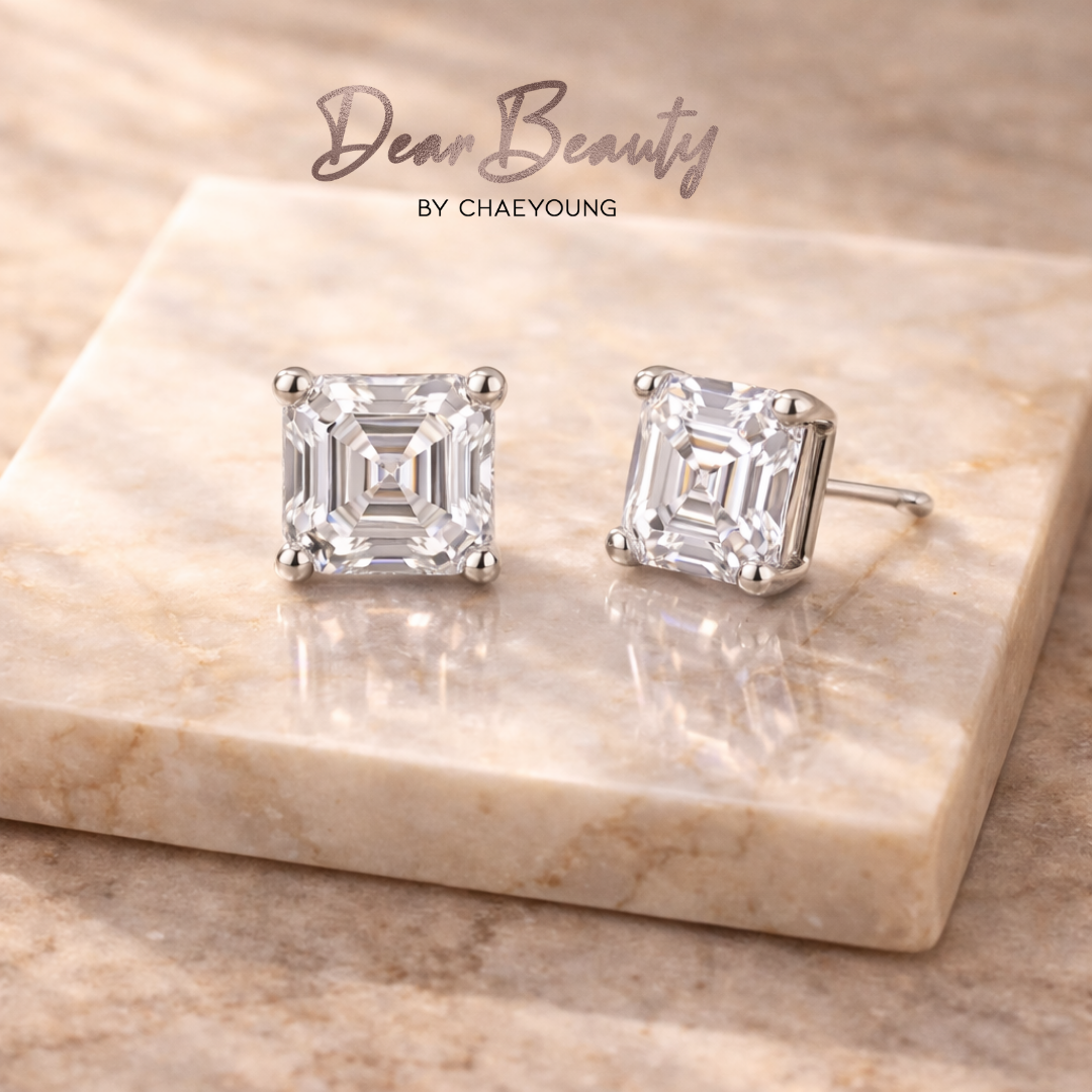 Asscher Cut Ear Studs