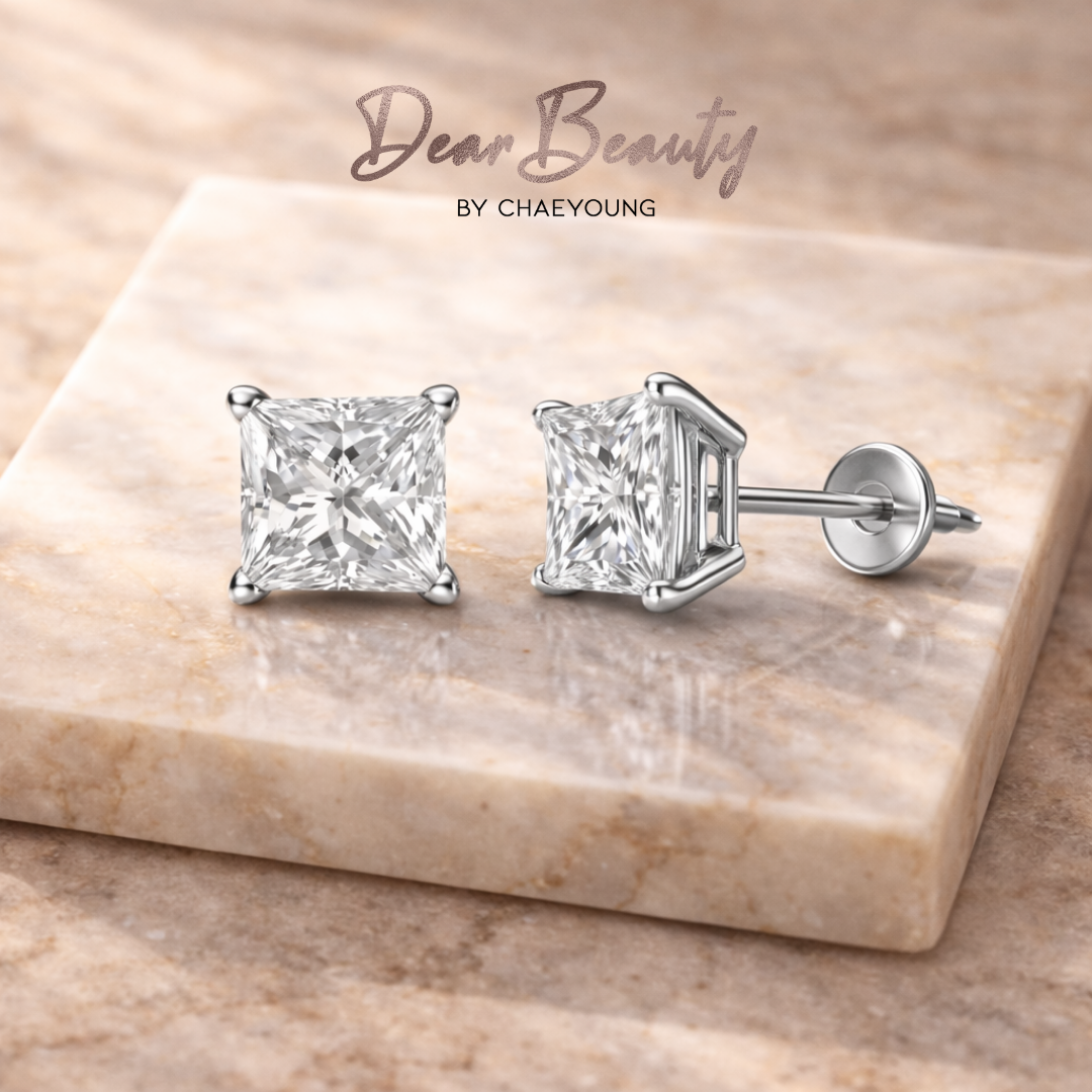 Angelina 1.5 Carat Ice Crushed Princess Ear Studs