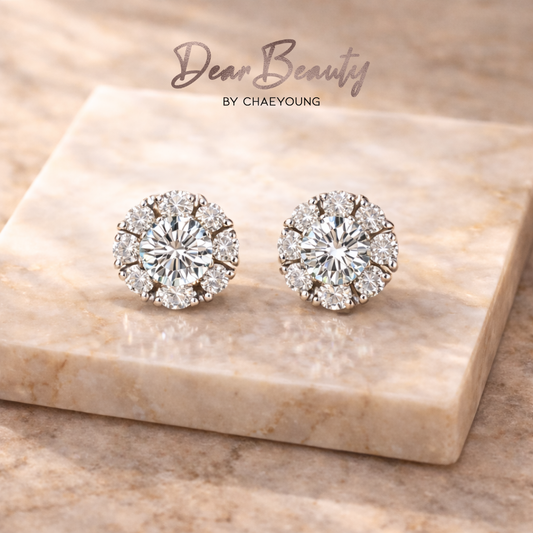 Anna 0.5 Carat Solitaire Halo Earrings