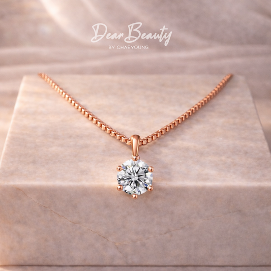 Julie 2 Carat Rose Gold Classic Solitaire Necklace