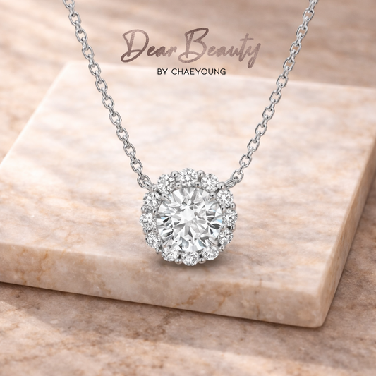 Anya 1.2 Carat Solitaire Halo Necklace