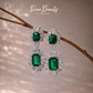 Renee 4 Carat Emerald Green Mixed Diamonds Dangling Earrings