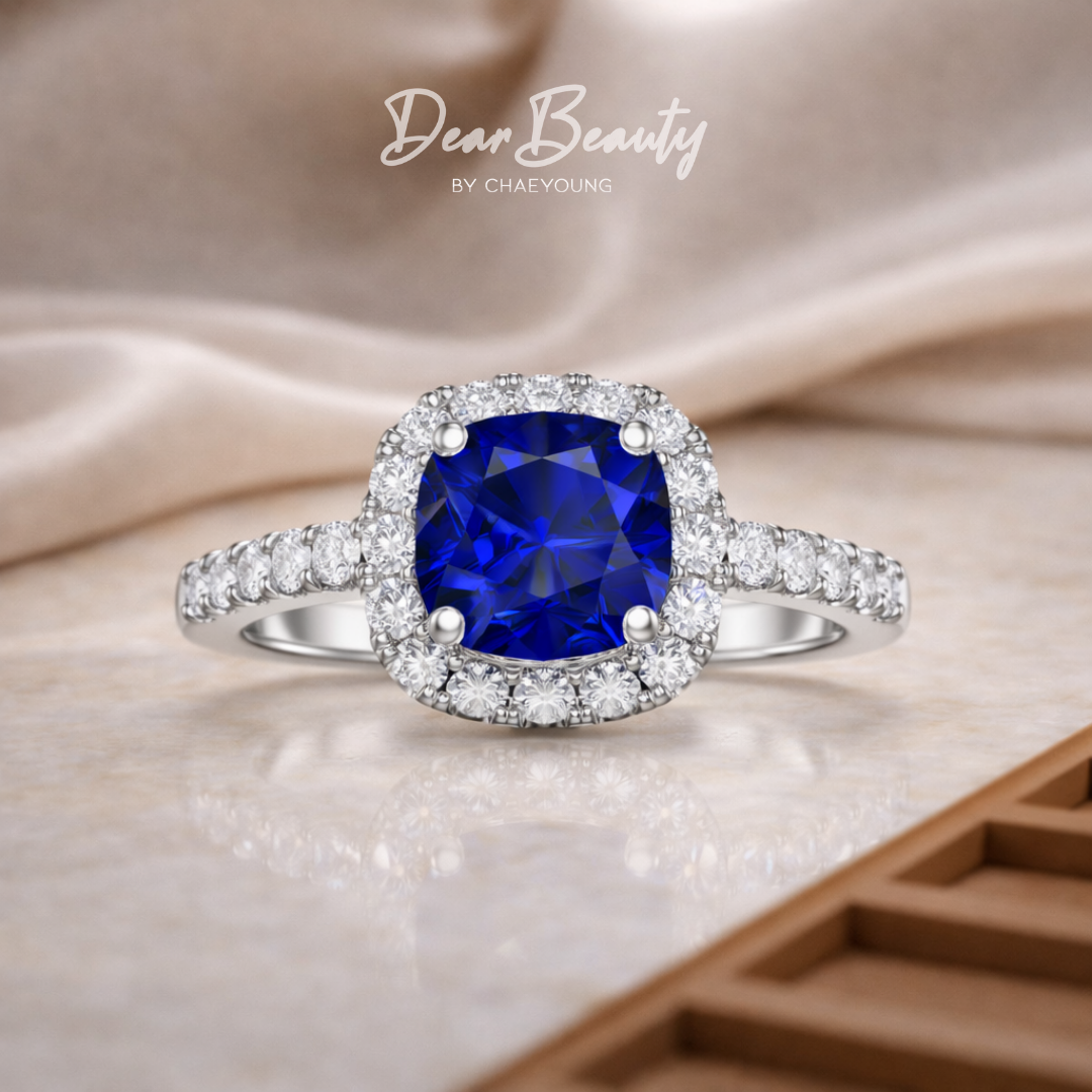 Rosa 1 Carat Cushion Ring in Sapphire