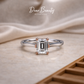 Eloise 2 Carat Emerald Ring in Rose Gold Prong Setting - Classic White