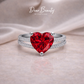 Empress 2 Carat Double Banded Heart in Rouge Ruby Red