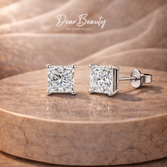 Angelina 1.5 Carat Ice Crushed Princess Ear Studs