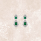 Renee 4 Carat Emerald Green Mixed Diamonds Dangling Earrings