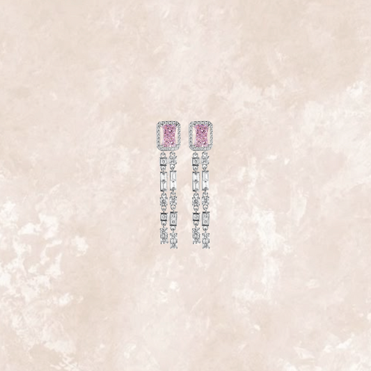Gigi 2 Carat Dangling Radiant Long Cushion Earrings