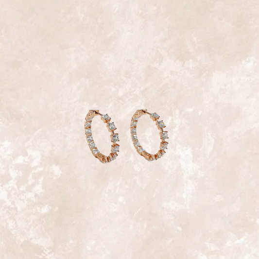 Galaxy Spacer Hoop Earrings - Rose Gold