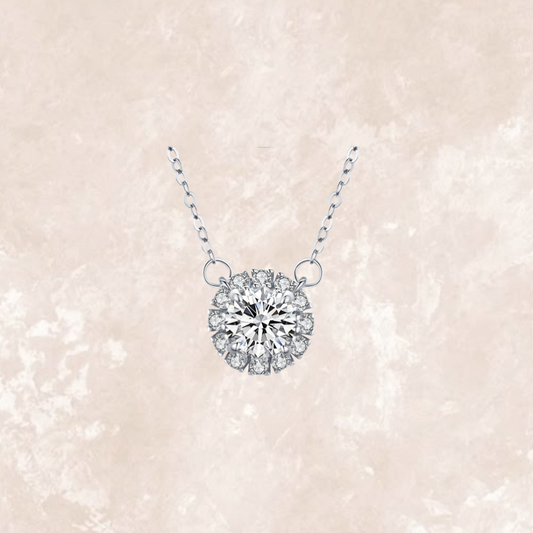 Anya 1.2 Carat Solitaire Halo Necklace