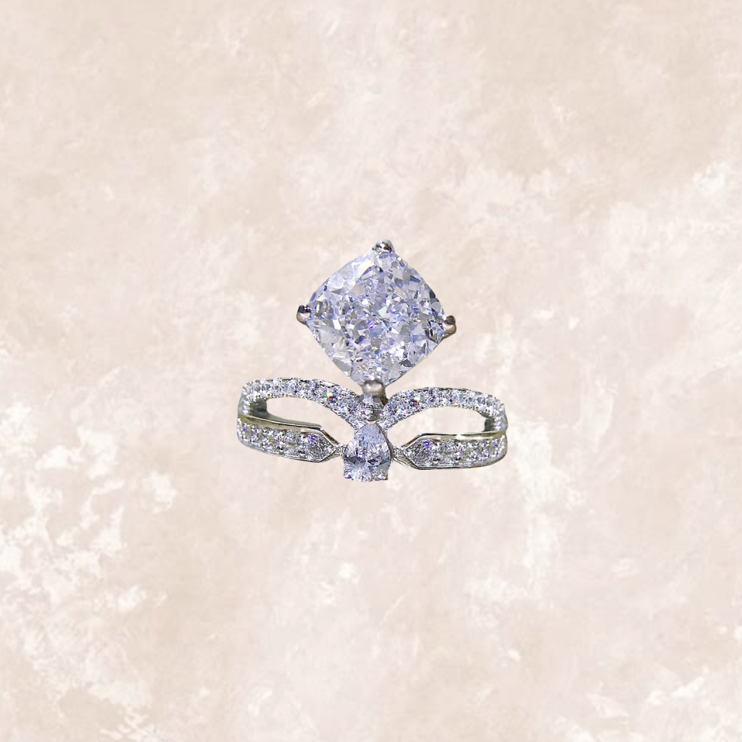 Rachel 1.5 Carat White Designer Cut Crown Ring