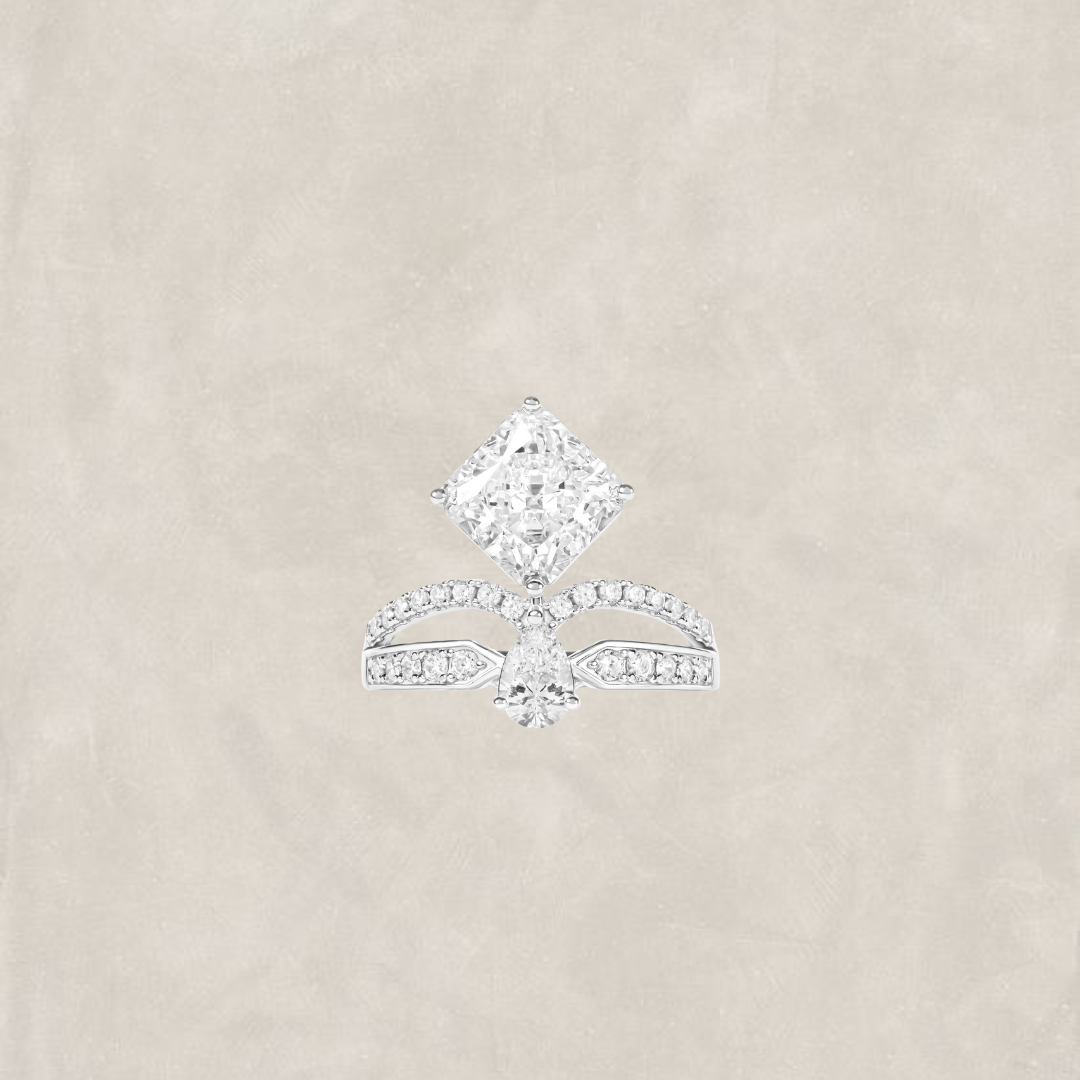 Rachel 1.5 Carat White Designer Cut Crown Ring