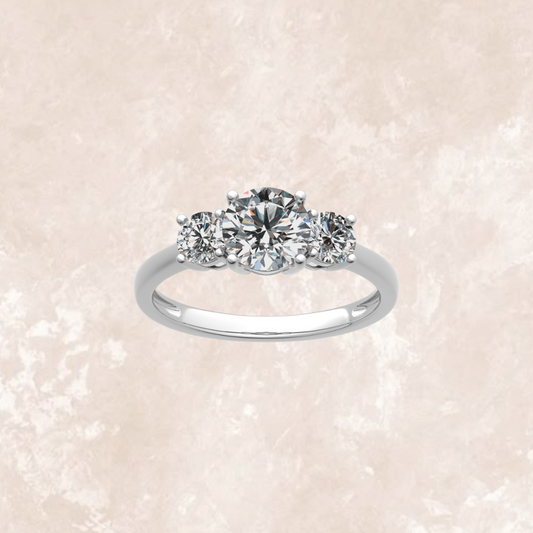 Enchanted Trilogy White (Main Stone - 1 carat/ Side Stone -0.60 carats each)