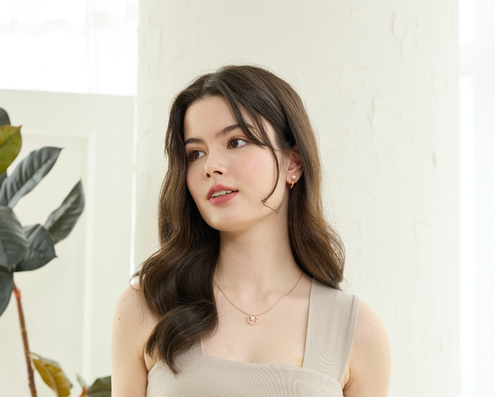 Christina Pearl Rose Gold Necklace