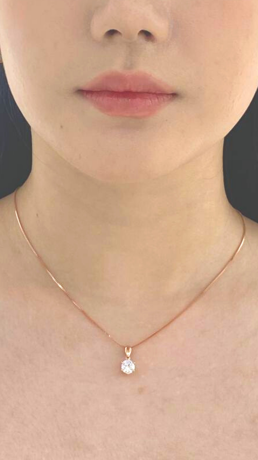 Julie 2 Carat Rose Gold Classic Solitaire Necklace