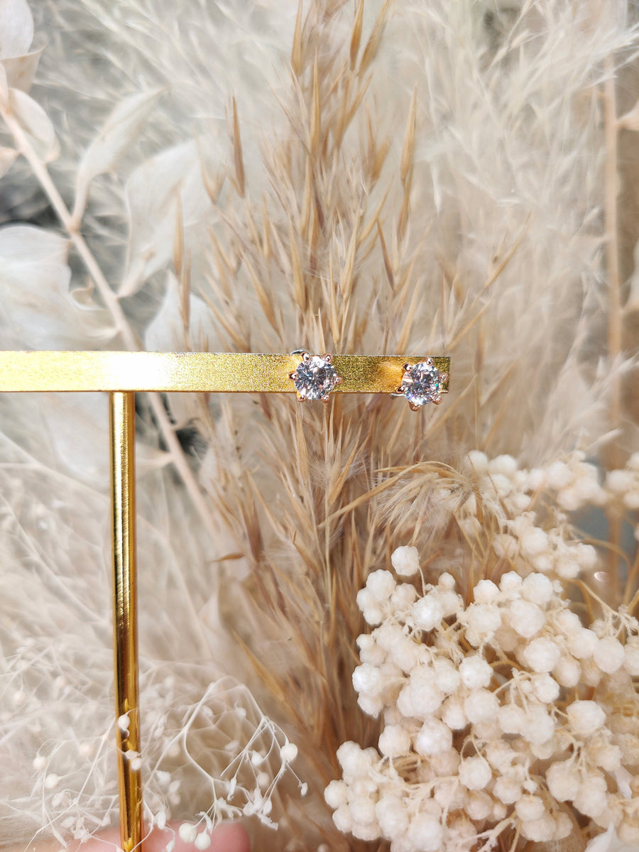 Rose Gold 1 Carat Martini Studs