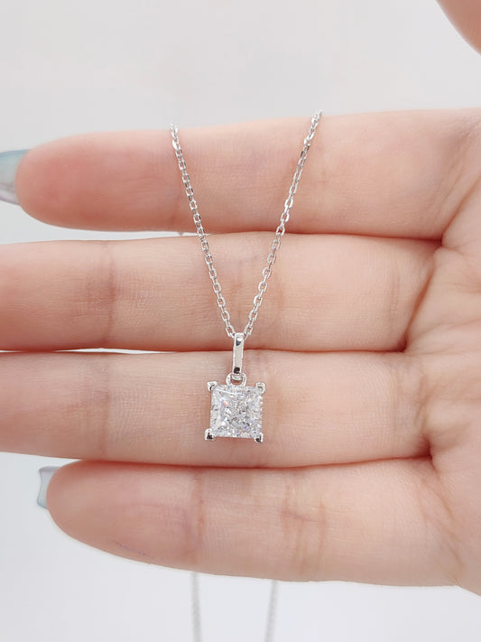 Angel 2 Carat Ice Crushed Princess Cut Necklace