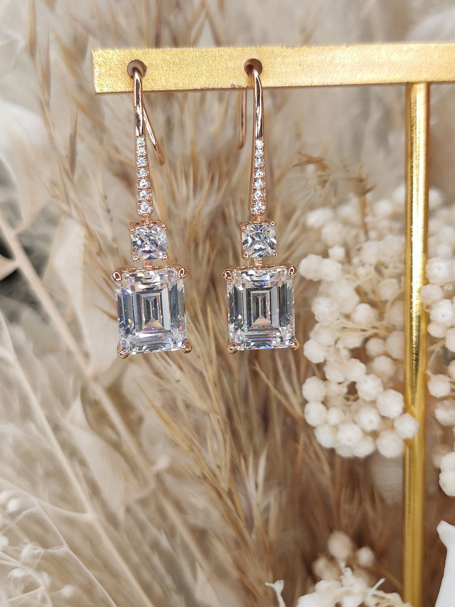 Jules Emerald Cut Drop Earring