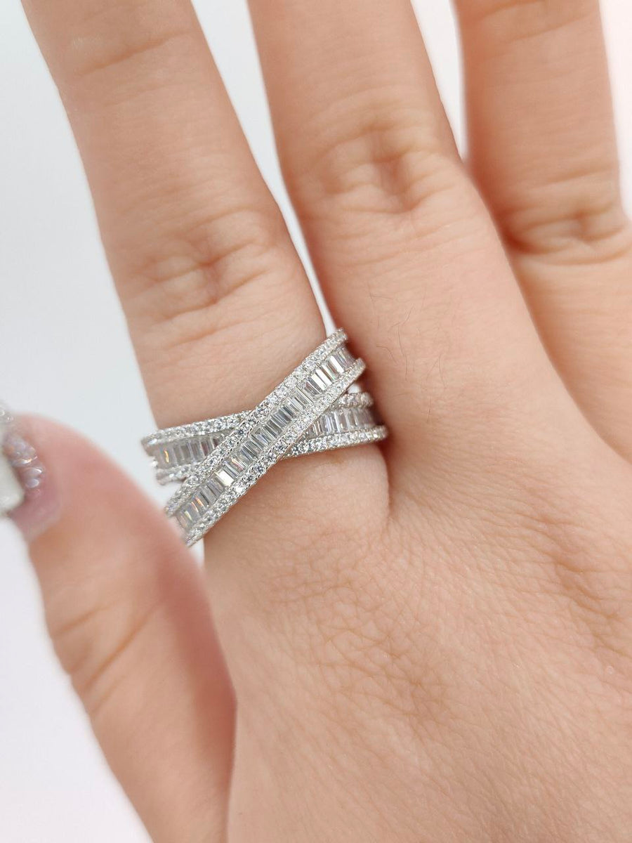 Glenda Thick Criss Cross Eternity Ring